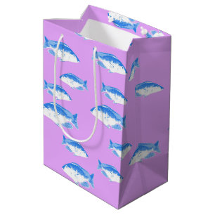 Blauer Fisch Mittlere Geschenktüte