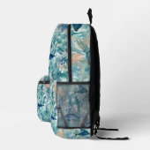 Blauer Fisch Monogramm-Rucksack Bedruckter Rucksack (Rechts)