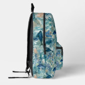 Blauer Fisch Monogramm-Rucksack Bedruckter Rucksack (Links)