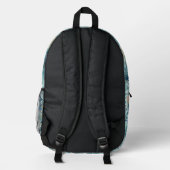 Blauer Fisch Monogramm-Rucksack Bedruckter Rucksack (Rückseite)