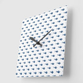 Blauer Fisch Muster Wand Uhr (Winkel)