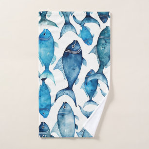 Blauer Fisch Nautical Beach House Badezimmer Handtuch