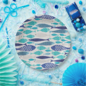 Blauer Fisch Pappteller (Party)