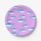 Blauer Fisch Pappteller (Vorderseite)