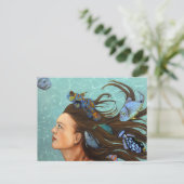 Blauer Fisch Postkarte (Stehend Vorderseite)