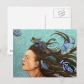 Blauer Fisch Postkarte (Vorne/Hinten)