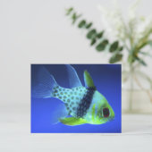 Blauer Fisch Postkarte (Stehend Vorderseite)