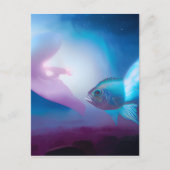 Blauer Fisch Postkarte (Vorderseite)