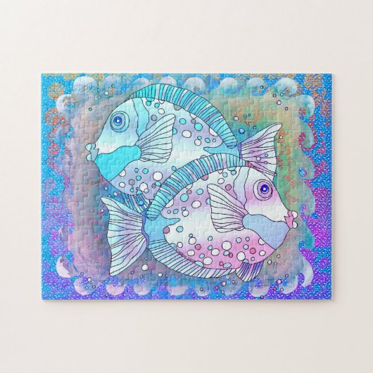 Blauer Fisch Puzzle (Horizontal)