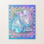 Blauer Fisch Puzzle (Vertikal)