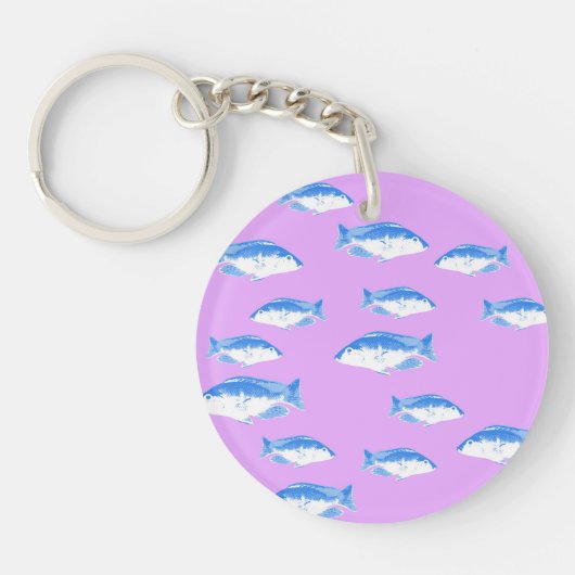 Blauer Fisch Schlüsselanhänger (Vorderseite)