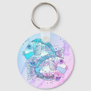 Blauer Fisch Schlüsselanhänger