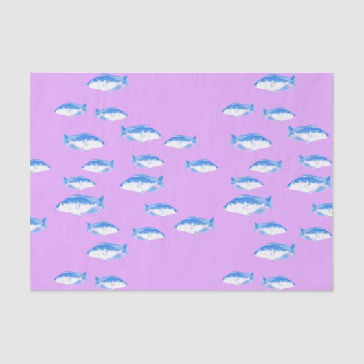 Blauer Fisch Seidenpapier (Vorderseite)