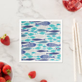 Blauer Fisch Serviette (Beispiel)