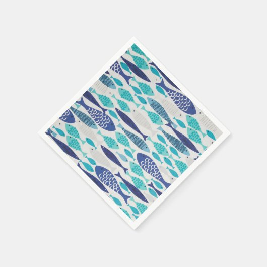 Blauer Fisch Serviette (Ecke)