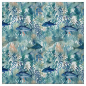 Blauer Fisch Stoff (Muster)