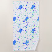 Blauer Fisch Strandtuch (Vorderseite)