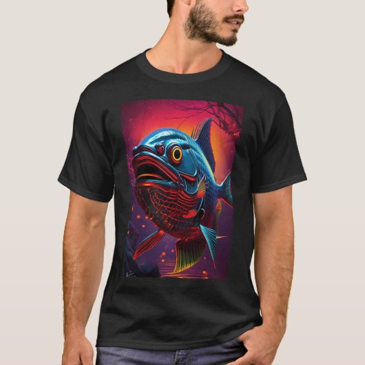 Blauer Fisch T-Shirt (Vorderseite)