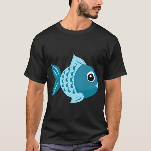 Blauer Fisch T-Shirt (Vorderseite)