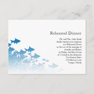 Blauer Fisch und Korallenhochzeit Probe Einladung