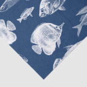 Blauer Fischfang Seidenpapier (Detail)