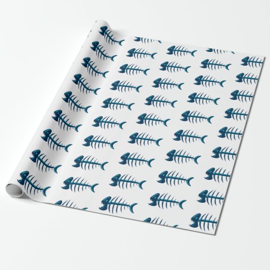 Blauer Fischknochen Geschenke Wrap jedes Mal Geschenkpapier (Ungerollt)