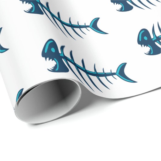 Blauer Fischknochen Geschenke Wrap jedes Mal Geschenkpapier (Rolleneckpunkt)