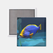Blauer Fischmagnet Magnet (Vorderseite/Rückseite)