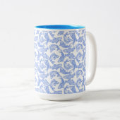 Blauer Fischmuster Zweifarbige Tasse (VorderseiteRechts)
