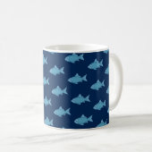 Blauer Fischschwarm Kaffeetasse (VorderseiteRechts)