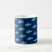 Blauer Fischschwarm Kaffeetasse (Mittel)