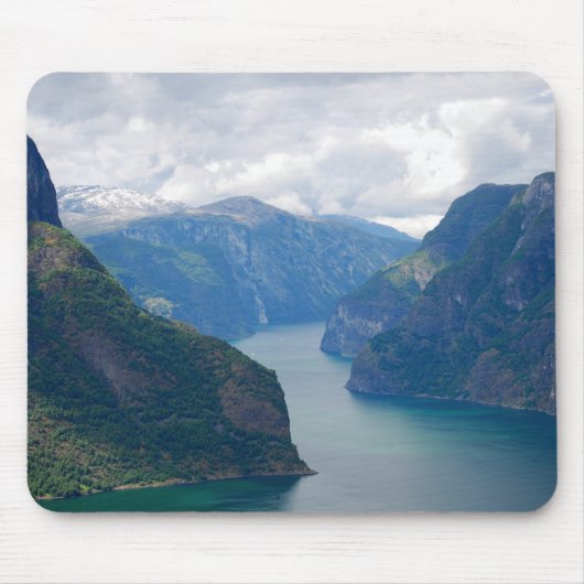 Blauer Fjord-Traum Mousepad (Vorne)