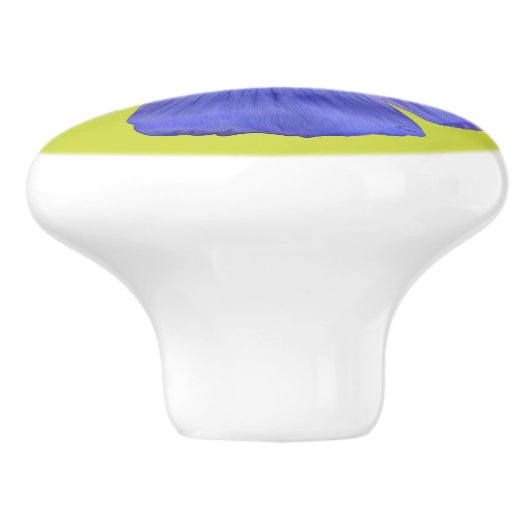 Blauer Flachs #1 Keramikknauf (Seitenansicht)