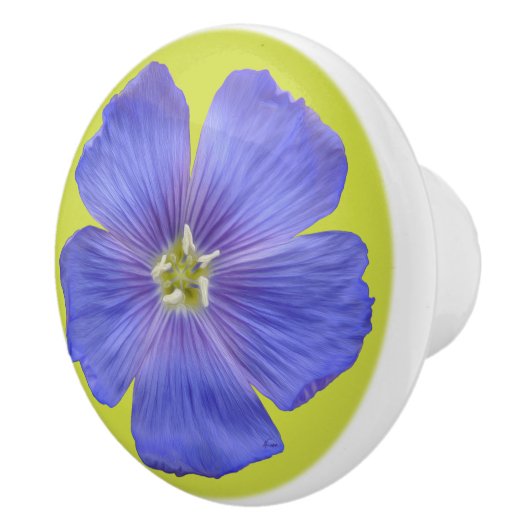 Blauer Flachs #1 Keramikknauf (Rechts)