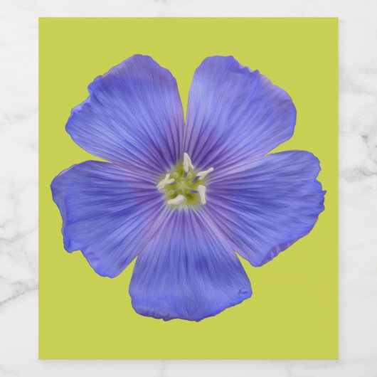 Blauer Flachs #1 Weinetikett (Einzelnes Label)