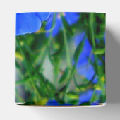 Blauer Flachs-Linum-Blume-SQUARE-FELD Geschenkschachtel (Oben)