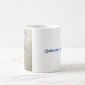 Blauer Flamingo mit Perlen-Tasse Kaffeetasse (Mittel)