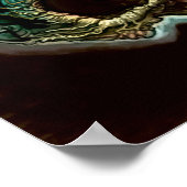 Blauer Flammenschädel Poster (Ecke)