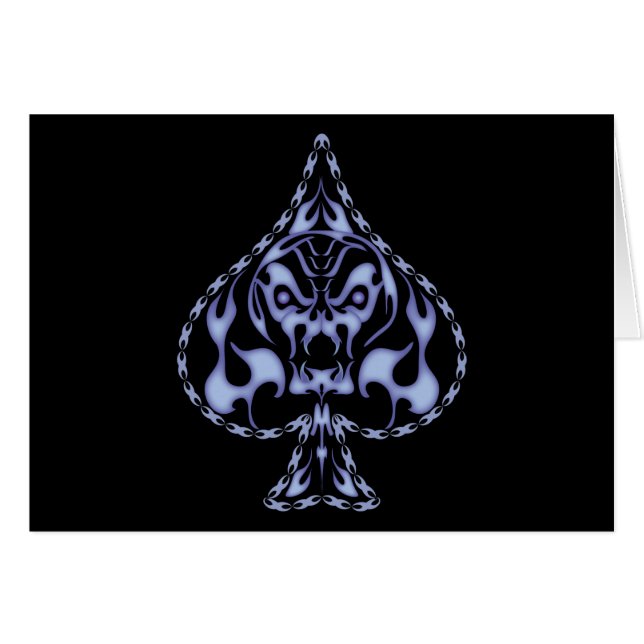 Blauer Flammkugel Skull (Vorderseite (Horizontal))