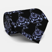 Blauer Flammkugel Skull Krawatte (Gerollt)