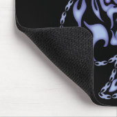 Blauer Flammkugel Skull Mousepad (Ecke)