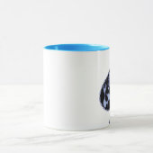 Blauer Flammkugel Skull Tasse (Zentrum)