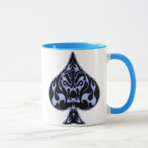 Blauer Flammkugel Skull Tasse