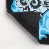 Blauer Flammskull Mousepad (Ecke)