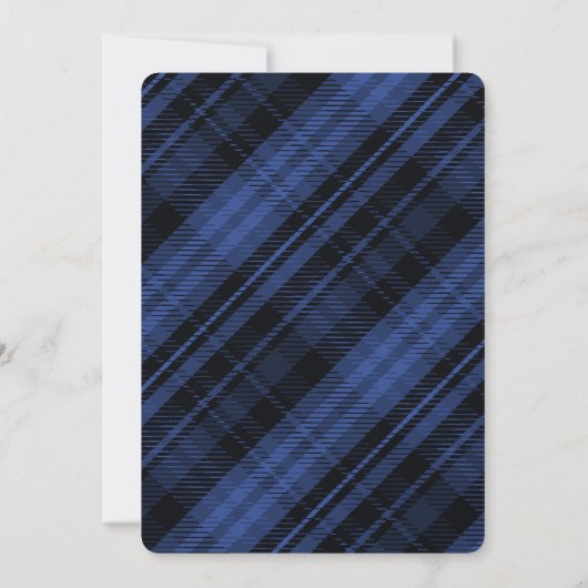 Blauer Flanell frost Firmenweihnachtsfest Einladung (Rückseite)