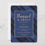 Blauer Flanell frost Firmenweihnachtsfest Einladung (Vorderseite)