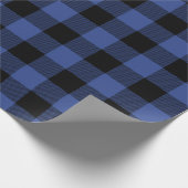 Blauer Flanell Lumberjack Buffalo Karierter Junge Geschenkpapier (Ecke)
