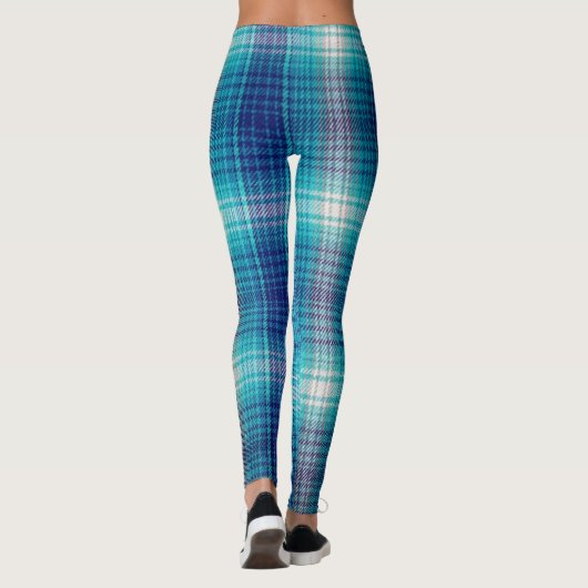 Blauer Flanell sieht gemütlich aus den Leggings de (Rückseite)
