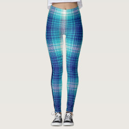 Blauer Flanell sieht gemütlich aus den Leggings de