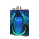 Blauer Fleck Abstrakt Flasche Flachmann (Links)